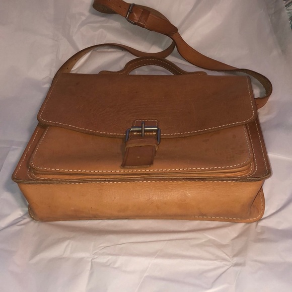 Vint belting saddle natural leather Messenger bag
